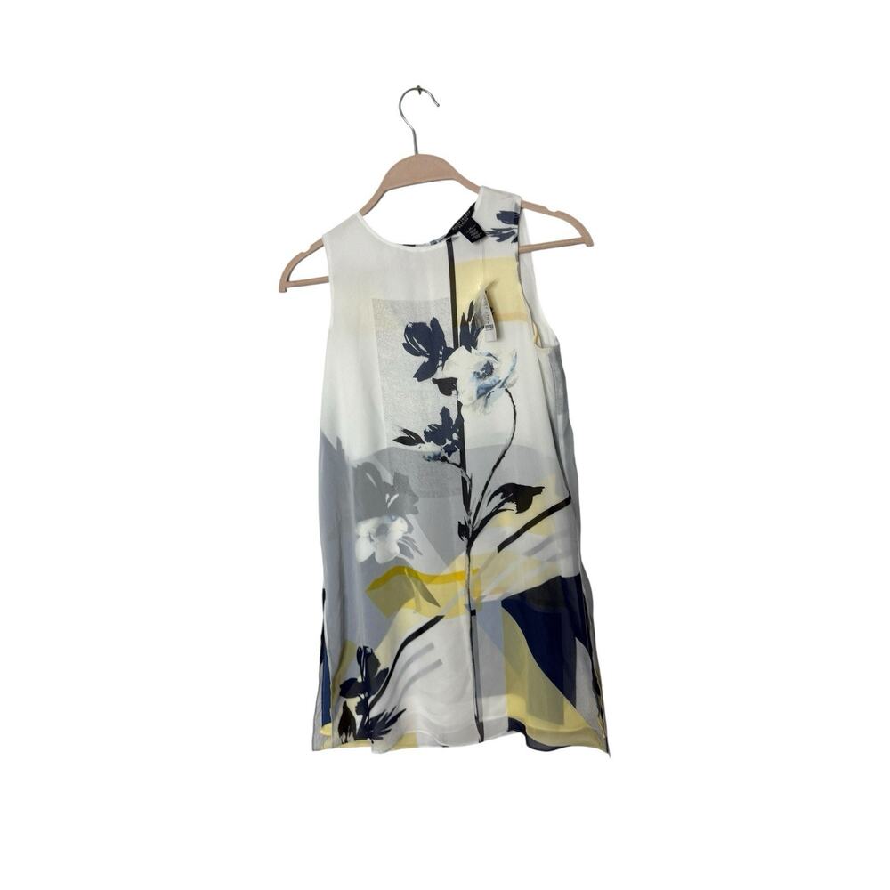 White House‎ Black Market SL olivia tunic bluebell ecru tank new 0P petite